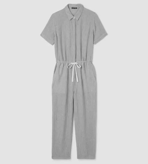 Striped Organic Cotton Gauze Jumpsuit